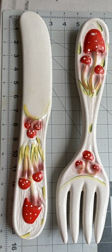 Vtg large retro mushroom spoon - large,