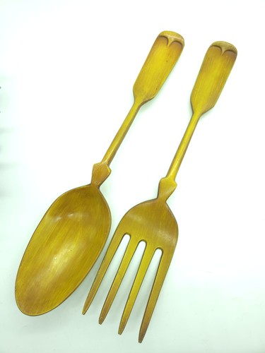Metal fork and spoon - fork, wall